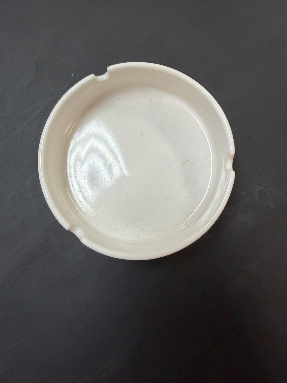White Ceramic Ashtray - Classic Round Design